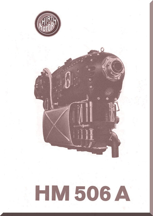 Hirth Motor HM 506 A  Aircraft Engine Technical  Manual  ( German Language )  Prospekt