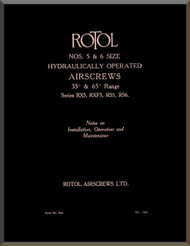 Rotol Aircraft Propellers Technical Hydraulic Operated Manual  N.ro 5 & 6