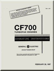 General Electric CF700 Turbofan Engines  Operating Instruction Manual  ( English  Language ) -1967 - SEI-189