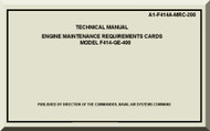 General Electric F414-GE-400  Aircraft Turbofan  Engine  Maintenance Card Manual  ( English  Language ) -A1-F414A-MRC-20