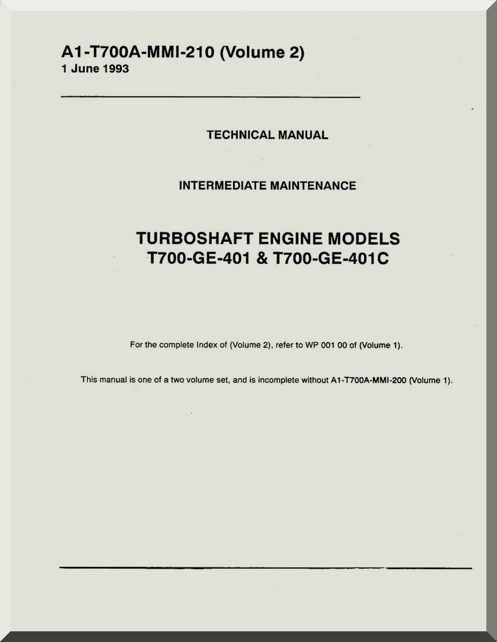 General Electric T700-GE-101 & T700-GE-401C Aircraft Turboshaft Engine