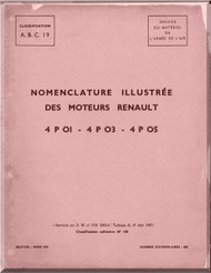 Renault Type 4P-O3, -O5   Aircraft Engine  Parts Catalogue Manual  ( French Language )  - 1949