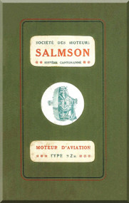 Salmson 9 Zm Aircraft Aero Engine Technical Manual (French Language )