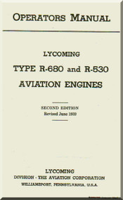 Lycoming R-680  Aircraft Engine Operator Manual  ( English Language ) 