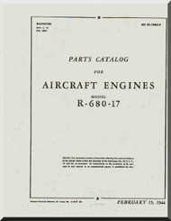 Lycoming R-680 -17 Aircraft Engine Parts Catalog Manual  ( English Language )
