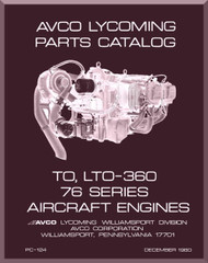 Lycoming  TO, LTO-360 Aircraft Engine Parts Manual  ( English Language ) , 1980 -   PC-124
