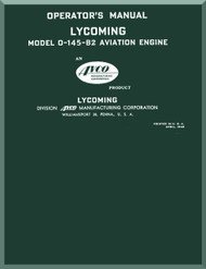 Lycoming O-145  B2 Aircraft Engine Operator's Manual  ( English Language ) , 1945