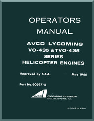 Lycoming VO-435 , TVO-435 Helicopter Engine Operator's Manual   