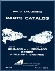 Lycoming GSO-480 and IGSO-480 Aircraft Engine  Parts Manual  ( English Language ) , 1968 - PC-114