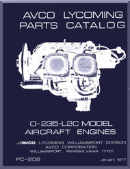 Lycoming O-235-L2C Aircraft Engine  Parts Catalog Manual  ( English Language ) , 1977 - PC-202