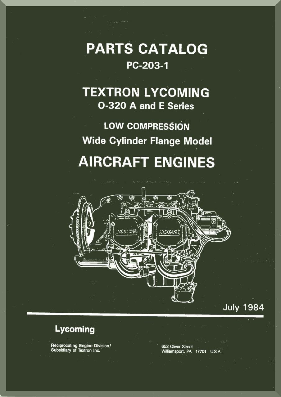 O320, A and E Series Aircraft Engine Parts Manual ( English