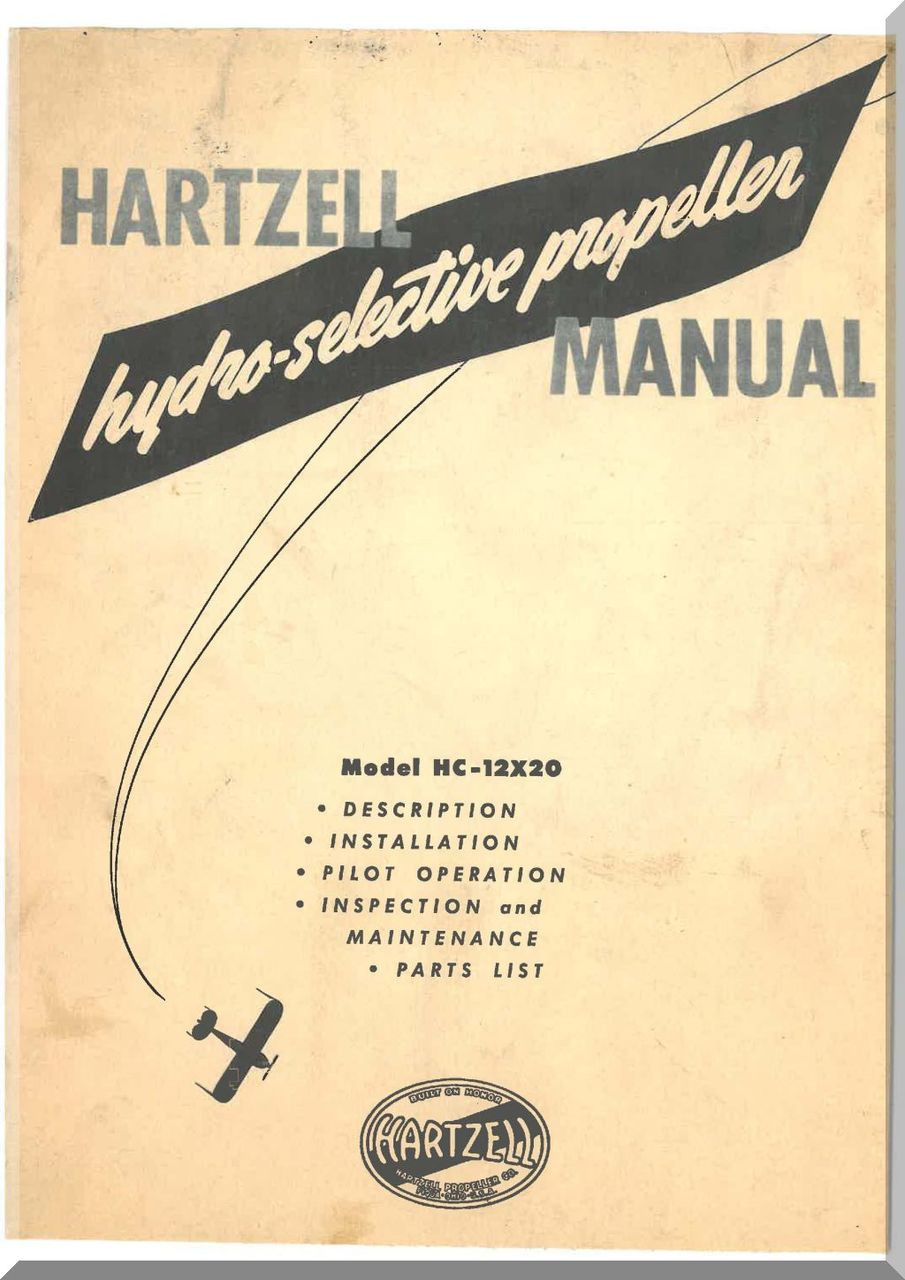 Hartzell Aircraft Propeller Hydro Selective Manual HC-12X20