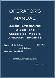 Lycoming O-360, and Associte Models Aircraft Engine Operator's Manual  ( English Language ) , 60297-12