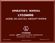 Lycoming  O-435 -C2A Aircraft Engine  Operator's Manual  ( English Language ) , 1961