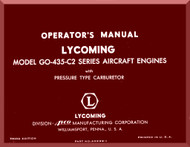 Lycoming  O-435 -C2 Aircraft Engine  Operator's Manual  ( English Language ) , 1961