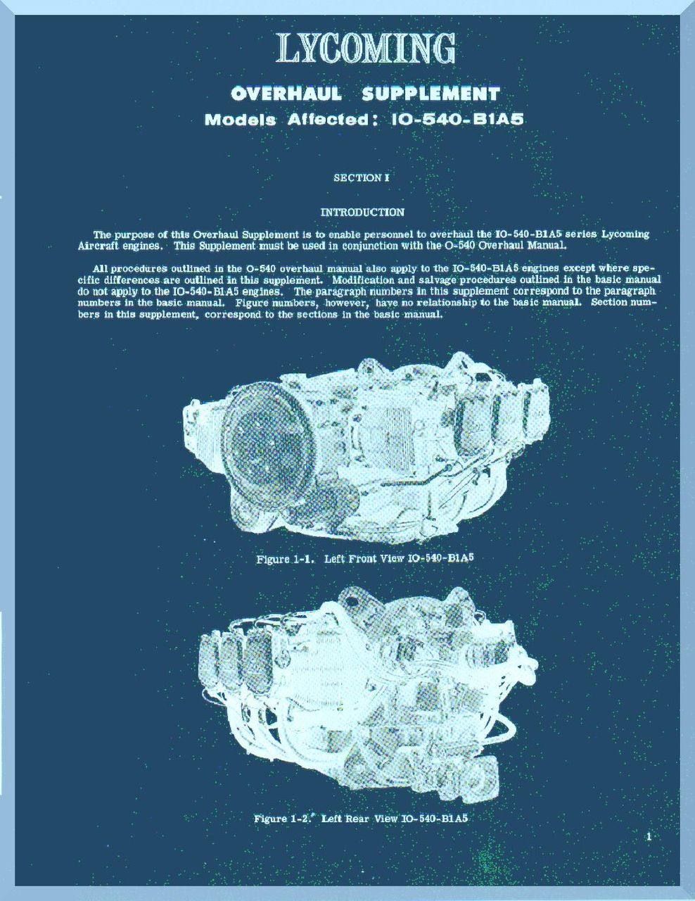 IO540B1A5 Aircraft Engine Supplement overhaul Manual