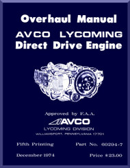 Lycoming  Direct Drive  Aircraft Engine Overhaul Manual  ( English Language ) , 1974
