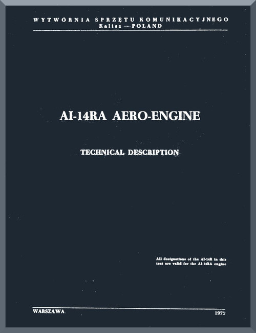 Ivchenko AI-14RA Aircraft Engine Technical Description  Manual    (English Language ) - 1972