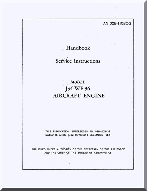 westinghouse j34-we-36 aircraft engine service manual pdf