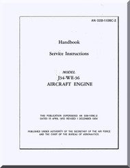 Westinghouse J34-WE-36  Aircraft Engine Service  Manual  ( English Language )