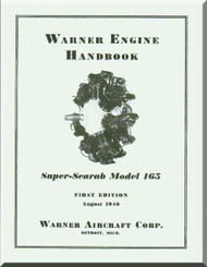Warner Super Scarab 165 Aircraft Engine Handbook Manual ( English Language )