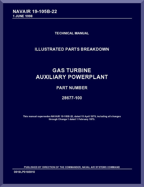 Technical Manual Illustrated Parts Breakdown; Part No 28677-100; Dated 1 June 1998; Publisher NAVAIR 19-105B-22