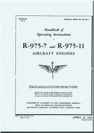 Wright R-975 -7 -11 Aircraft Engine Operaing  Manual  ( English Language ) - 02-23A-1 -1941