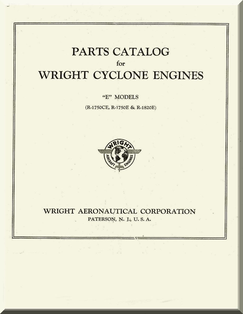 Wright R 975 Exploded View Wright R-1750 Cyclone Aircraft Engine Parts Catalog Manual ( English ...