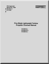 Hartzell Aircraft Propeller Five  Blade Lightweight Turbine Overhaul  Manual - 158A