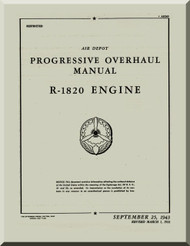 Wright R-1820 Cyclone Aircraft Engine Progressive Overhaul Manual  ( English Language )