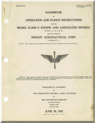 Wright R-2600 -11 Aircraft Engine Operator and Flight Instructions Manual  ( English Language ) , 1942