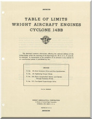 Wright R-2600 Cyclone 14 BB  Aircraft Engine Table of Limits Manual  ( English Language ) 