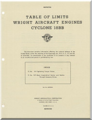 Wright R-3350 Cyclone 18 BB Aircraft Engine Table of Limits Manual
