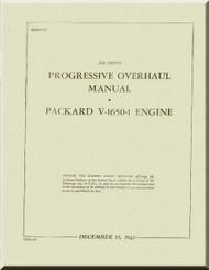 Rolls Royce Packard Merlin V-1650 -1 Aircraft Engine Progressive Overhaul Manual