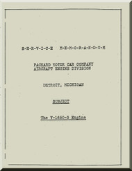 Rolls Royce Packard Merlin V1650 -3  Aircraft Engine Service Memorandum Manual,    (English Language )  