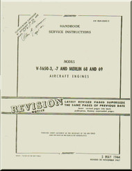 Rolls Royce Packard Merlin 1650 -3 - 7 Aircraft Engine Service Manual - 02-55AC-2 -1947