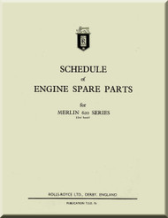 Rolls Royce Merlin 620 Aircraft Engine Parts Catalog Manual,    (English Language )