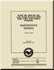 Pratt & Whitney R-985 B4 B5 Aircraft Engine Maintenance Manual