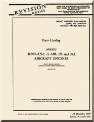Pratt & Whitney R-985 -AN-1 -3 -14B -39A Aircraft Engine Parts Manual 02A-10AB-4A - 1957