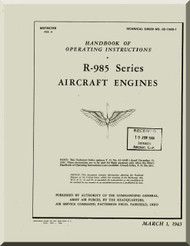 Pratt & Whitney R-985 Aircraft Engine Operating Instruction Manual 02-10AB-1- 1943