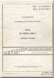 Pratt & Whitney R-1340 AN-1 Aircraft Engine Overhaul ManuaL 1945