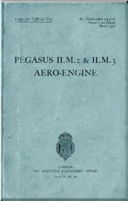 Bristol Pegasus H M.2 & H M.3   Aircraft Engine Maintenance Manual 