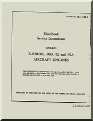 Pratt & Whitney R-1830 -90C -90D -92 -92A Aircraft Engine Service Manual