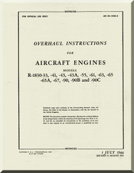 Pratt & Whitney R-1830 --33 -41 -43 - 55 -61 -63 -65 -67 -90  Aircraft Engine Overhaul Manual 