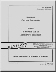 Pratt & Whitney R-4360 -59 B -65 Aircraft Engine Overhaul Manual - 1959