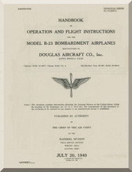 Douglas B-23 Aircraft Flight Handbook  Manual - 01-40EC-1  1940