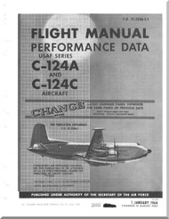 Douglas C-124 A C  Aircraft Flight Manual - Perfomance Data  1C-124A - 1-1  - 1964