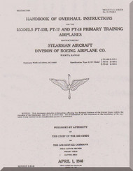 Stearman PT-13,17, 18 Aircraft Overhaul instructions Manual - 01-70AB-3 - 1940