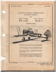 Stearman Pilot Flight Operating Instructions for Army Model  P-13D, N2S-5  Airplane  Manual   T.O. 01-70AC-1,  1940