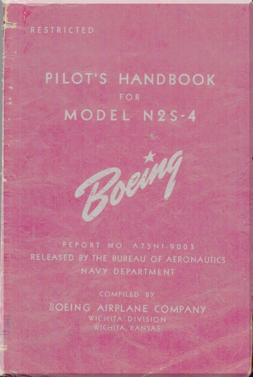 Stearman N2S-4 Aircraft Pilot's Handbook Manual - B75NI-9004 - 1942
